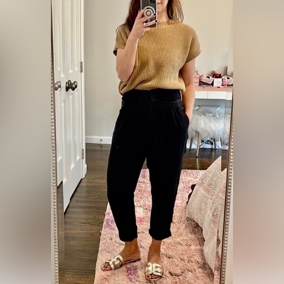 Yigal Azrouel Black Pleated Ankle Pant - Picture 1 of 14